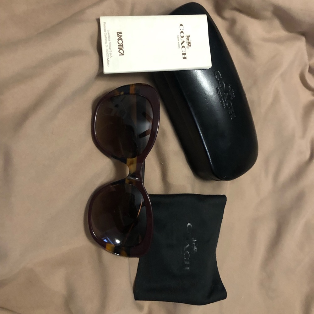 Coach Aubgn Navy Tort Varsity Stripe Sunglasses - Picture 3 of 8